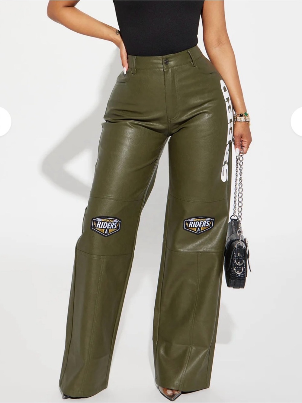 Faux Leather Olive Pants
